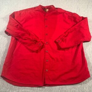 Wah Maker Shirt 2X‎ Womens Red Button Cotton Made in USA